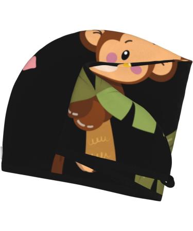 Buy Microfiber Hair Drying Cap - Monkeys Swinging from Palms | Soft Absorbent Towel Wrap for Quick Drying Curly Long & Thick Hair - Buy Online on GoSupps.com