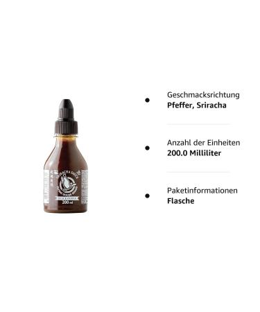 Flying Goose Sriracha Chili Sauce with Black Pepper - 200ml - Authentic Flavor for Your Dishes - Buy Online! - Buy Online on GoSupps.com