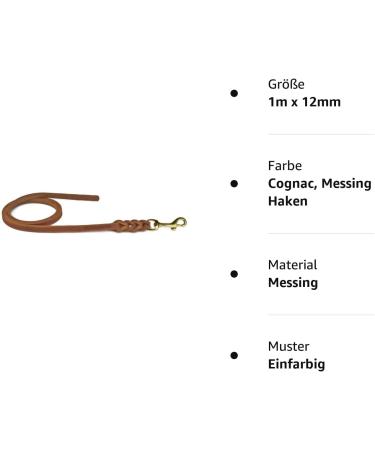 Premium Fat Leather Line with Chrome/Brass Hooks - 1m 1.35m 2.20m 3m | Durable & Stylish Leashes for International Shipping - Buy Online on GoSupps.com