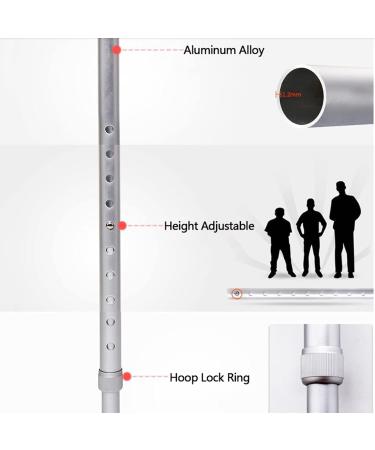 Forearm Crutches (1 Pair) Adjustable Lightweight Aluminum Crutches Ergonomic Non-Slip Arm Crutches Anniversary Lucky Star - Buy Online on GoSupps.com