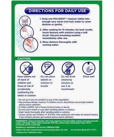 Denture Cleaning Tablets for Smokers - 120 Bundle with Bamboo Brush | Effective Care for Full & Partial Dentures - Buy Online on GoSupps.com