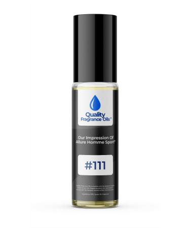 Quality Fragrance Oils' Impression #111 Inspired by Allure Homme Sport (10ml Roll On) Allure Homme Sport Impression #111 0.34 Fl Oz (Pack of 1)