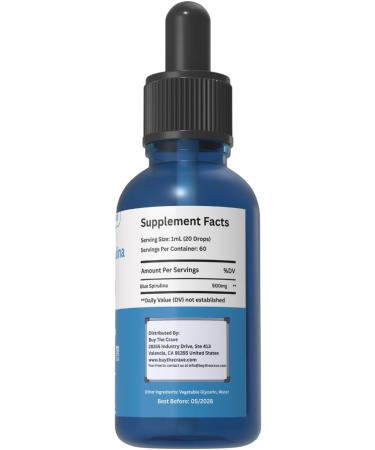 BUY THE CRAVE Blue Spirulina Drops 500 mg per Serving | Natural Phycocyanin | 60 Servings | Superfood Liquid Extract for Energy Immunity & Antioxidant Support - Buy Online on GoSupps.com
