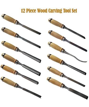 12pcs Wood Carving Hand Chisel Tool Carving Tools Woodworking Professional Gouges Set - Buy Online on GoSupps.com