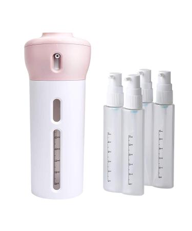 Refillable travel bottles 4 in 1 leak-proof travel fluid / lottery container dispenser for shampoo conditioner Lotion Face Body Wash (Rosa)