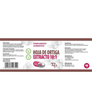 Nettle Leaf (Nettle Leaf) 5 000mg Equivalent (500mg of 10:1 Extract) 120 Vegan Capsules - Buy Online on GoSupps.com