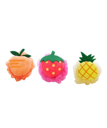 FRCOLOR 3pcs Cute Shower Ball Exfoliating Loofah Mesh Bath Ball Loofah Brush Shower Puff Back Loofah Shower Loofa Cartoon Bath Ball Loofah Pad Bath Loofah Mesh Shower Ball Back Rub Large