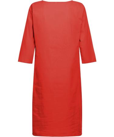 Women's 2024 Floral Embroidered Dress V-Neck Short Sleeve Bow Tie Swing Flowy A-Line Long Midi Maxi Long Sun Dress 1937-zayeh-5-red XL - Buy Online on GoSupps.com