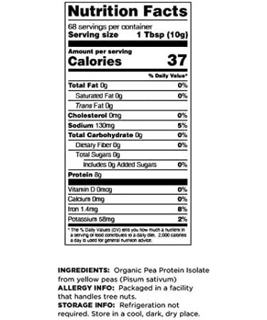 Terrasoul Superfoods Organic Pea Protein Powder - Unflavored Smooth Texture - 1.5 lbs - Buy Online on GoSupps.com