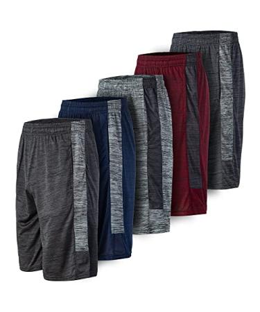 Athletic Shorts for Men - Men's Basketball Shorts - Sports Shorts for Workout, Gym, Running 5 Pack / Set a Medium