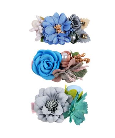 Hcliptie Large Flower Hair Clips for Babies & Girls | Crocodile Accessories in Pink & Blue | Perfect Gift Box for Toddlers & Teenagers - 6x7.6 cm - Buy Online on GoSupps.com