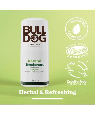 Bulldog Skincare Original Roll On Natural Deodorant White Patchouli 75 ml Original 1 count (Pack of 1) - Buy Online on GoSupps.com