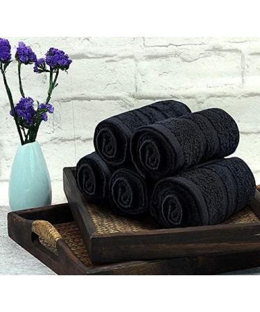 Corporate Hills CH 100% Ring Spun Cotton Salon Towel Pack of 24 Black 16 x 28 - Ultra Soft & Highly Absorbent | Perfect for Gym, Salon, Spa & Home Care - Buy Online on GoSupps.com