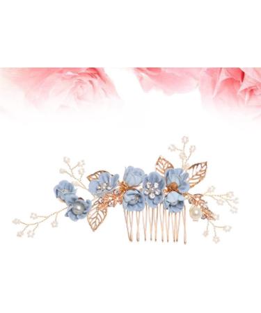 FOMIYES Bride Wedding Hair Accessories Pearl Flower Hair Comb Rhinestone Bridal Hair Piece Wedding Headpiece for Women and Girls Blue - Buy Online on GoSupps.com