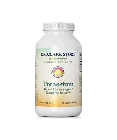 Dr. Clark Store Potassium 99mg, 300 Capsules, Supports Heart Health & Promotes Healthy Kidneys