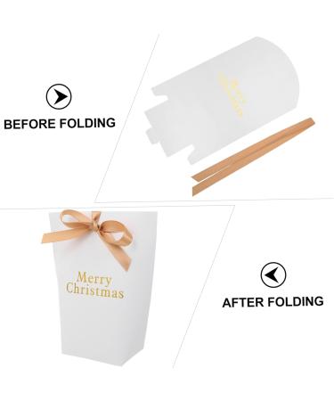SEWOART Paper Bag 10 Pcs Christmas Bag Boxes Holiday Treat Bags Candy Storage Bag Bronzing Storage Bags Treat Bag 16X13X5.5CM White - Buy Online on GoSupps.com