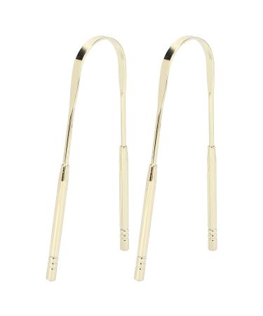 2Pcs Stainless Steel U Shape Tongue Scrape - Oral Hygiene Tongue Cleaner for Adults and Kids (Gold) - Buy Online on GoSupps.com