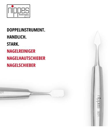 nippes Solingen Double Instrument Stainless Steel 12 cm Length Cuticle Pusher and Pusher Cuticle Remover for Manicure or Pedicure Nail care double instrument 12 cm - Buy Online on GoSupps.com