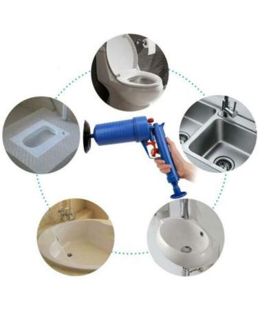 Household Cleaning Tools & Accessories dezirZJjx High-Pressure Pipe Dredging Device Pressure Pump Cleaner Bathroom Sink Toilet Drain Efficient Dredging- Blue - Buy Online on GoSupps.com