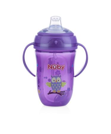 Nuby 2 Pack 9oz BPA-Free 360 2 Handle Cup - Pink Flower & Purple Owl Design - Buy Online on GoSupps.com
