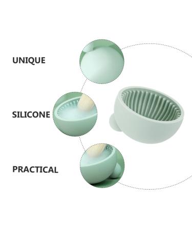FOMIYES Silicone Makeup Brush Cleaner Bowl | Portable Cosmetic Brush Washer & Scrubber Pad - Buy Online on GoSupps.com
