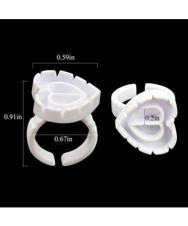 200 PCS Disposable Heart Shape Glue Ring Holders for Eyelash Extension and Nail Art - White - Buy Online on GoSupps.com
