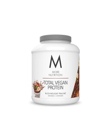 More vegan protein nut nougat praline 600 g vegan protein powder from pumpkin seed flour sunflower and pea protein tested quality - made in Germany nut nougat pralin 600 g (1 Pack)