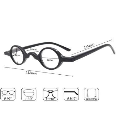 Small Round Retro Reading Glasses for Men & Women - 2 Pairs (Leopard + Black 1.50 Magnification - Buy Online on GoSupps.com