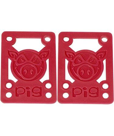 Pig Piles Red Skateboard Riser Pads - 1/8" - Hard