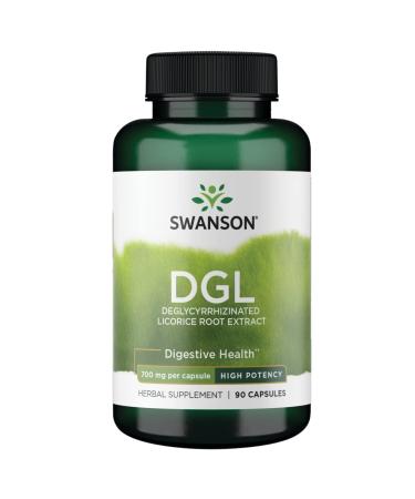 Swanson High Potency DGL (Licorice) - Herbal Supplement Promoting Digestive Health & GI Tract Support - Natural Stomach Soother Made with Licorice Root Extract - (90 Capsules 750mg Each) 1