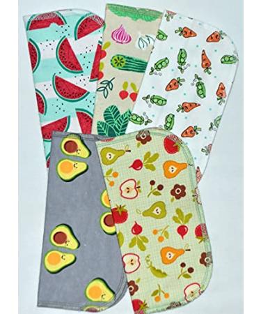 Farmers Market 2 Ply Printed Flannel 8x8 Inches Set of 5 Little Wipes - Buy Online on GoSupps.com