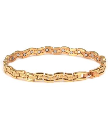 EnerCoppeX Magnetic Ankle Bracelet for Women Stainless Steel Lymph Detox Anklet 3500 Gauss Effective Magnet (SAC-0189G) - Buy Online on GoSupps.com
