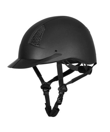 TuffRider Starter Horse Riding Helmet with Carbon Fiber Grill| Schooling Protective Head Gear for Equestrian Riders - SEI Certified, Tough and Durable - Black Medium: 6.63"- 7.13""