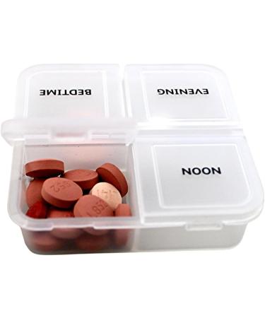 Single Day Pill Box - Compact Travel Organizer with 4 Compartments for Morning Noon Evening & Bedtime - Perfect for Pocket or Bag - Buy Online on GoSupps.com