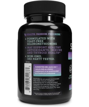 Selenium Capsule Supplement 200mcg - Antioxidant Support for Immune, Reproductive & Thyroid Health - Non-GMO, 3rd Party Tested - 200 Capsules - Buy Online on GoSupps.com