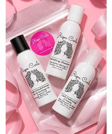 Rizos Curls Trio Travel Kit - Curl Defining Cream, Shampoo, Conditioner (2 fl oz each) - Buy Online on GoSupps.com