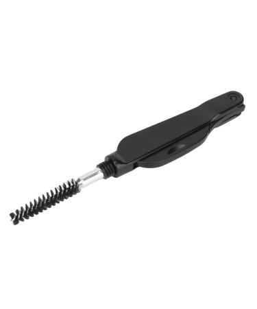 Verdant Touch Stainless Steel Eyelash Comb Stainless Steel 2-in-1 Eyelash Teeth Comb and Foldable Grooming Eyebrow Brush Black