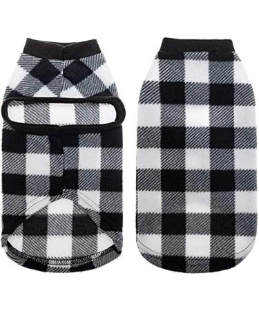 EXPAWLORER Plaid Cat Sweater - Warm Fleece Hoodie for Cats and Small Dogs - Buffalo Checked Sweatshirt for Fall and Winter - Black - Buy Online on GoSupps.com