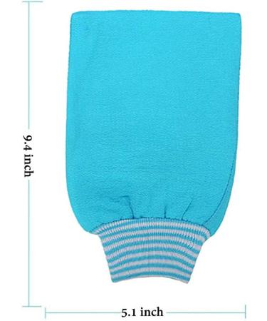 LissomPlume Blue Exfoliating Shower Gloves | Pore-Deep Body Peeling | 24cm x 13cm | International Shipping - Buy Online on GoSupps.com