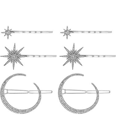 Uonlytech 2 Sets Hair Clip Set Moon Star Hair Pin Decorative Bobby Pin Moon and Star Bobby Star Barrettes Rhinestone Moon Barrettes Rhinestone Hair Accessories Hair Fork Metal Alloy Woman - Buy Online on GoSupps.com