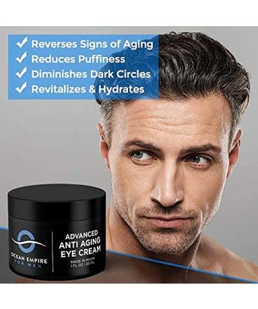 Men's Anti-Aging Eye Cream | Made in USA | Dark Circles, Wrinkles & Puffiness Treatment | Natural Ingredients | 1oz - Buy Online on GoSupps.com