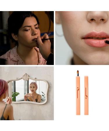 Lip Brush Retractable Lipstick Applicator Portable Lip Makeup Brushes for Lipstick Gloss Cream Women Girls Makeup Tools - Buy Online on GoSupps.com