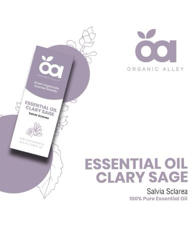Clary Sage Essential Oil by Organic Alley | 100% Pure Undiluted Natural Therapeutic Grade Salvia Sclarea Oil | Aromatherapy and Relaxation | (0.33 Fl Oz) - Buy Online on GoSupps.com