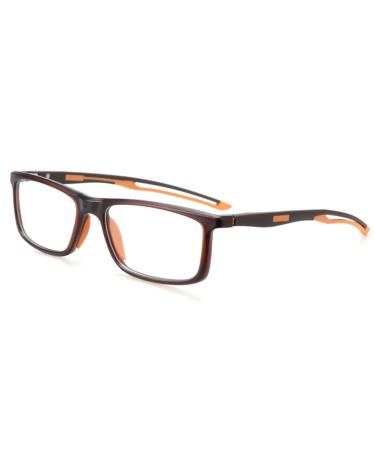JHDXL reading glasses-stylish computer reader with spring hinges glare protection/eye load filter UV radiation blue light blocking (color: Brown Size: +1.75) +1.75 Brown