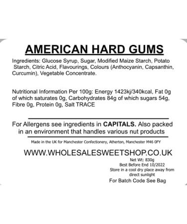 Ellies Jellies American Hard Gums 830 Gram Square Tub - Buy Online on GoSupps.com