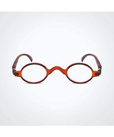Shop GEMSeven Vintage Small Round Frame Reading Glasses - Coffee +2.5 | Stylish & Comfortable International Shipping - Buy Online on GoSupps.com