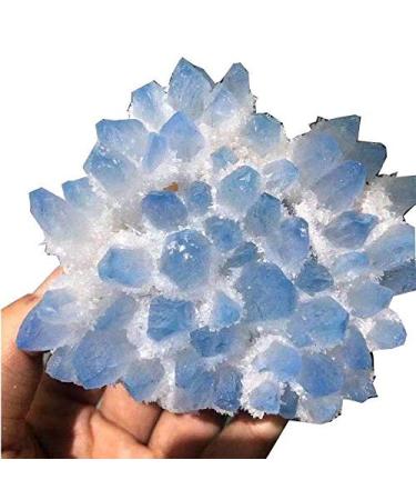 Natural Crystal Rough 1pc 400g-500g Natural raw Blue Ghost Crystal Cluster Rough Phantom Quartz Specimen Stone geode