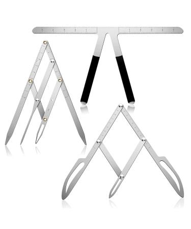 dinio 3 Pieces Eyebrow Ruler 3-Point Positioning Ruler Eyebrow Golden Proportion Thrush Ruler Permanent Eyebrow Measuring Tool DIY