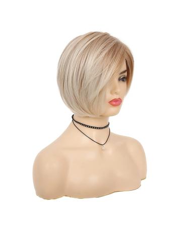 Baruisi Short Blonde Wig for White Women - Layered Synthetic Bob Wig with Side Part for Halloween Party Cosplay - Includes Wig Cap (Platinum Blonde) - Buy Online on GoSupps.com