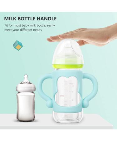 NUOBESTY Glass Water Bottle Sleeve 2Pcs Baby Bottle Handles Silicone Bottle Handles Standard Baby Bottles for Wide- Neck Baby Bottles (Blue) Baby Bottle Holder Grip - Buy Online on GoSupps.com